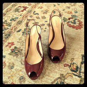 Anne Taylor, red sling back pumps